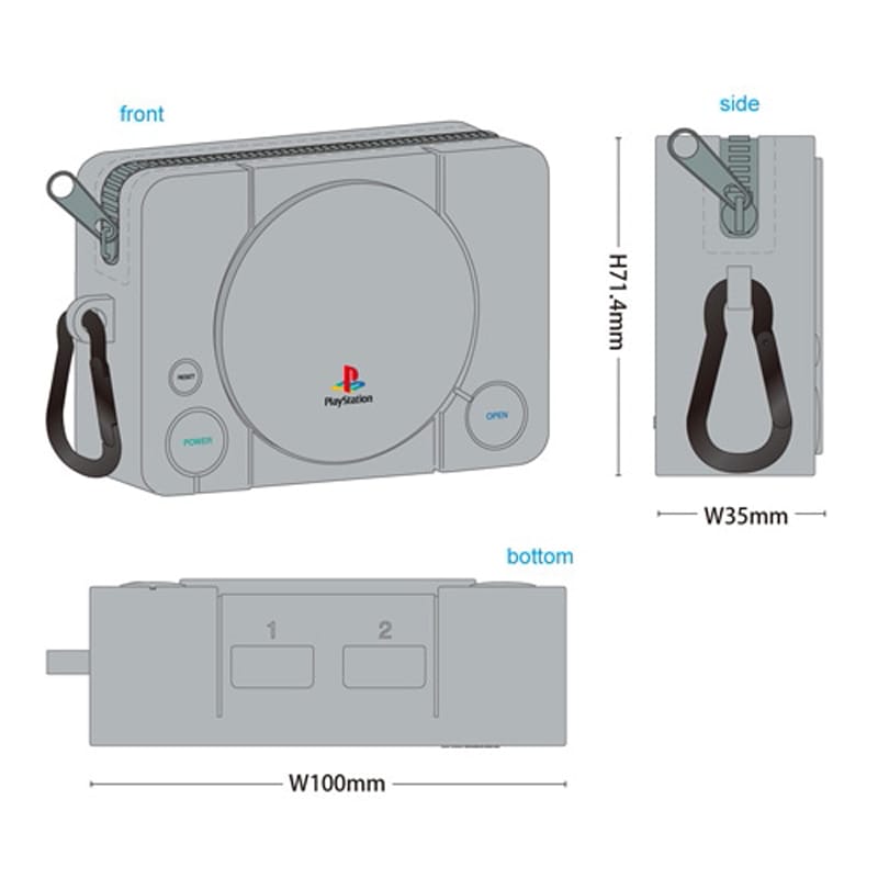 funbox PlayStation シリコーンポーチ プレイステーション レトロ カラナビ付 懐かしい プレゼント オシャレ