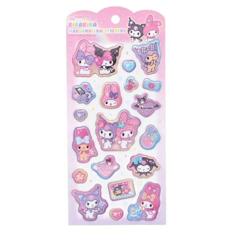 ティーズファクトリー サンリオキャラクターズ キラキラマシュマロシール マイメロディ＆クロミ ぷっくりシール デコシール 立体シール 3Dシール コレクション デコレーション オシャレ 限定