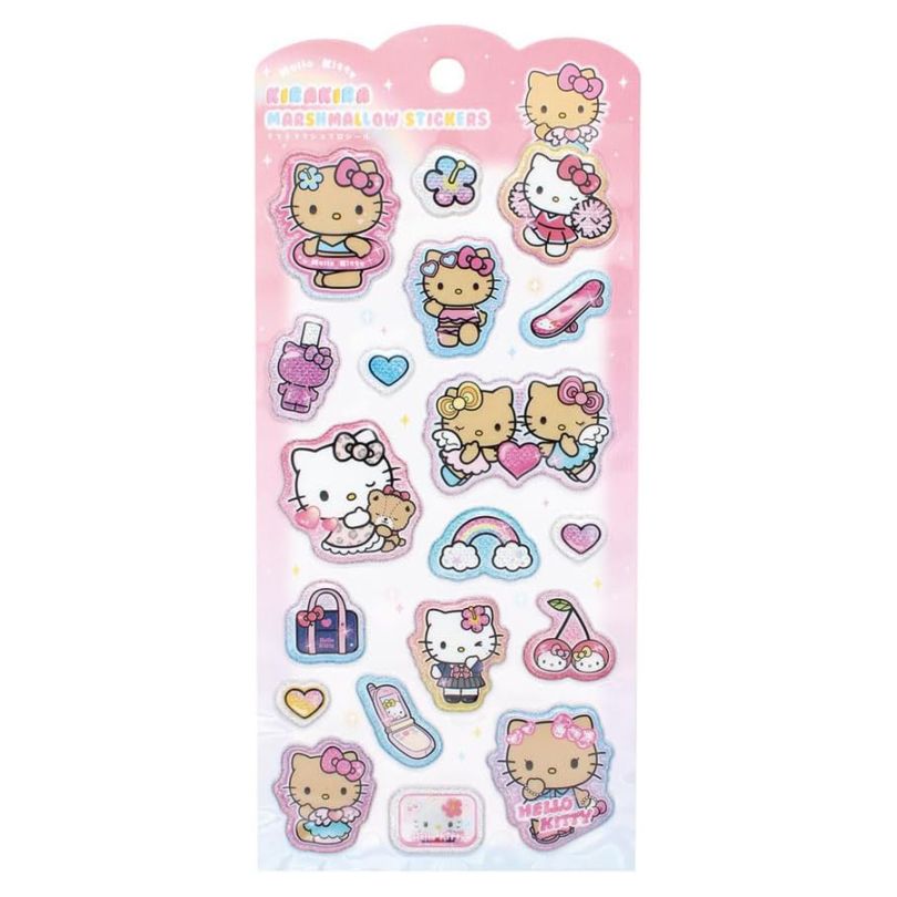 ティーズファクトリー サンリオキャラクターズ キラキラマシュマロシール ハローキティ/日焼け ぷっくりシール デコシール 立体シール 3Dシール コレクション デコレーション オシャレ 限定