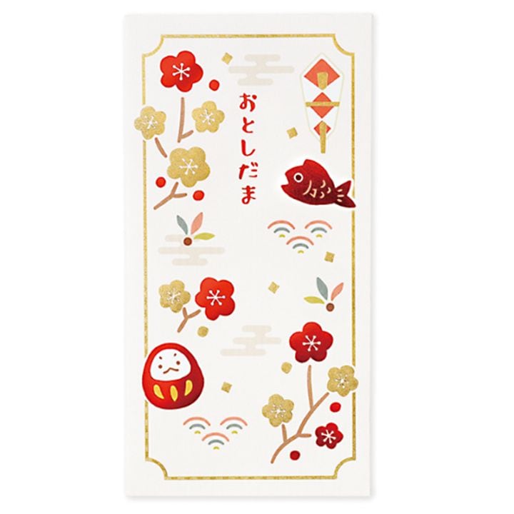 マルアイ 金箔お年玉 万円袋 和風 ノ-6852 ポチ袋 年賀祝儀封筒 お札用 金封 お年玉 2枚入り お祝い お年玉袋 限定