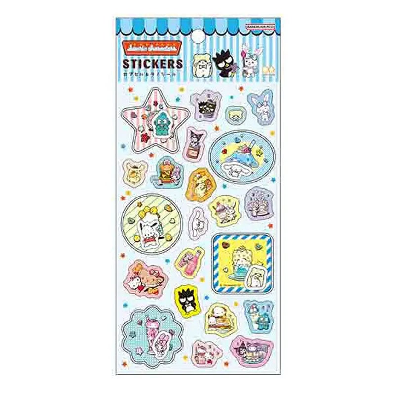 サンリオキャラクターズ Petit collection2 カプセル＆ラメシール MIX かわいい デコレーション レトロ 限定 サンスター文具