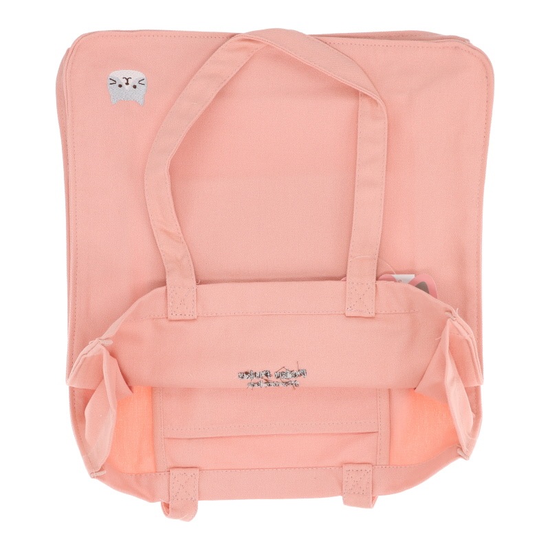 Fuku Fuku Nyanko カラフルトート ピンク 猫柄 ネコ柄 大容量 猫グッズ マチ付き かわいい プレゼント 雑貨