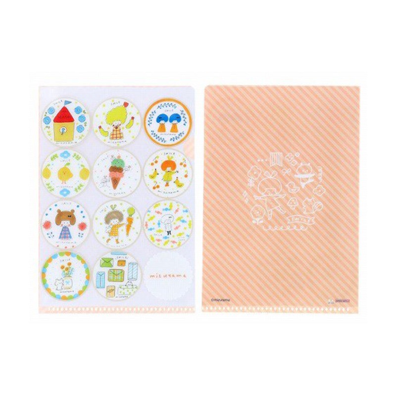 サンスター文具 mizutama クリアファイル3枚セット ピンク＋イエロー