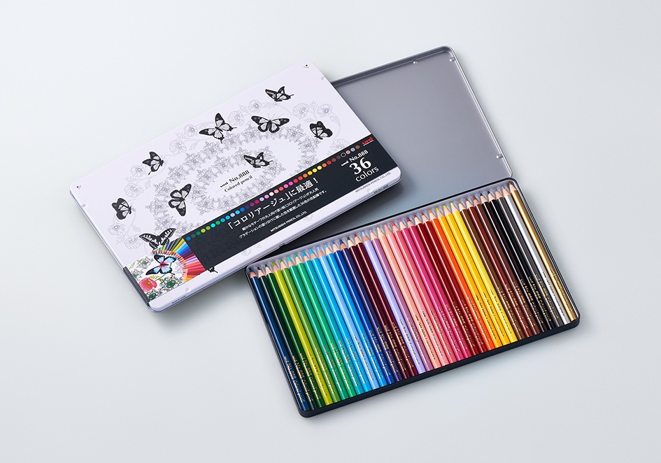 三菱鉛筆 色鉛筆 No.888 36色 缶入り 大人の塗り絵 コロリアージュ向け