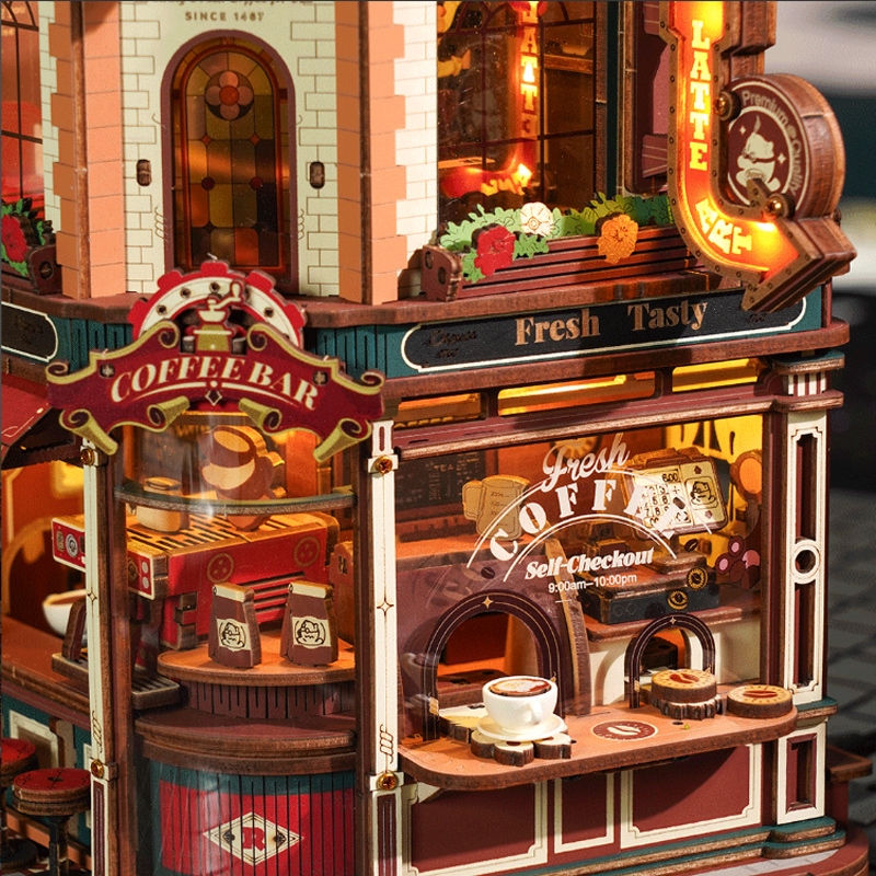 DIY MAGIC AMUSEMENT PARK コーヒー工場 組み立てキット 動く 光る