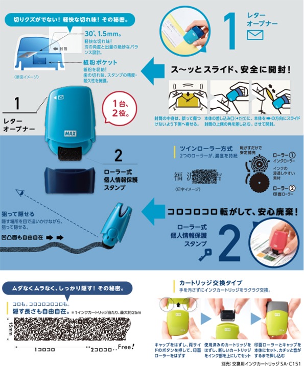 マックス コロコロケシコロwithレターオープナー コロレッタ 封書の