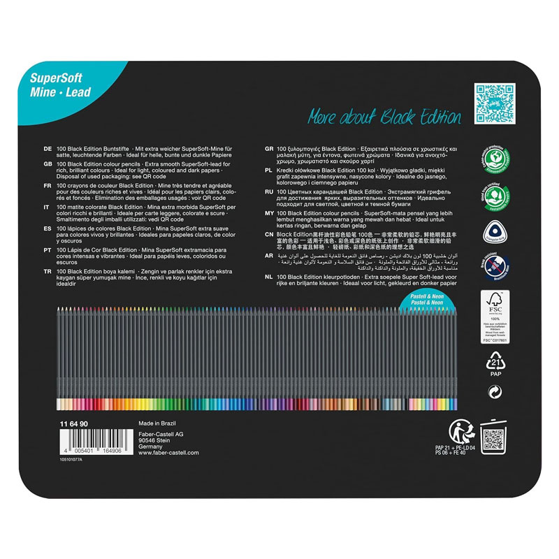楽天市場】ファーバーカステル ブラックエディション色鉛筆セット 100