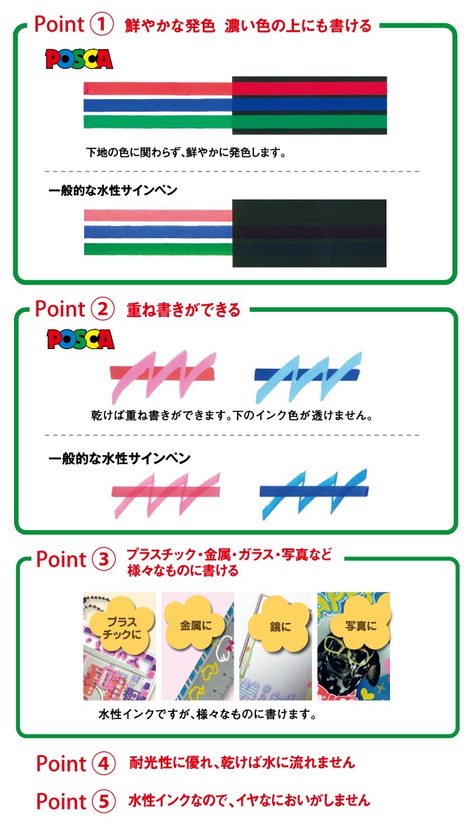 鮮やかで美しい発色の水性ペン 三菱鉛筆 ポスカ【POSCA】8.0mm 太字 15