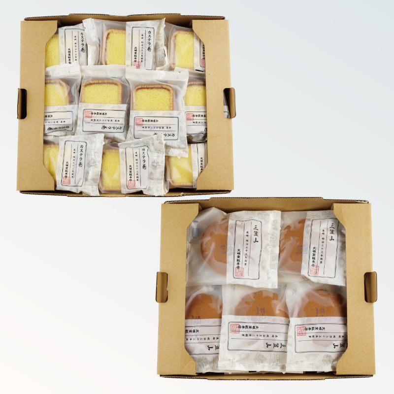 【WEB限定】差し入れセット 詰合せ （カステラ巻20個、三笠山10個）