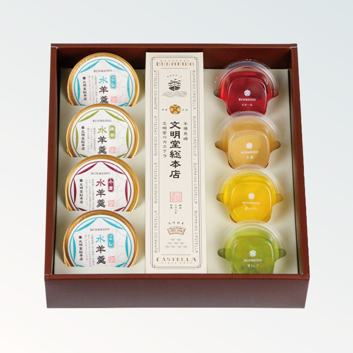 果物 kei 夏季限定】長崎カステラ・フルーツゼリー詰合せ（8個入）｜文明堂総