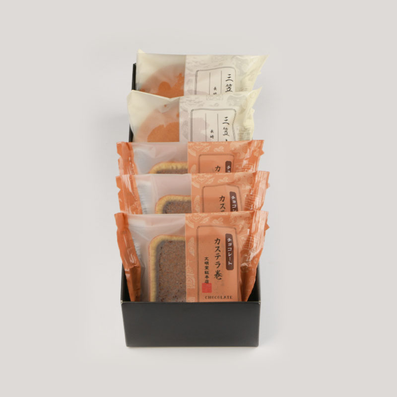 【WEB限定】冬の詰合せ0.5号（三笠山2・チョコレートカステラ巻3）