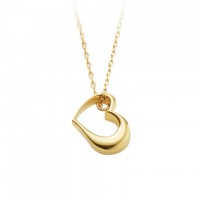 遺骨ペンダント メモリアルジュエリー シンプルハート オープンハート ゴールド【 シルバー925 18KYGコーティング 】18金 イエローゴールドコーティング   専用ドライバー・付属品つき メモリ