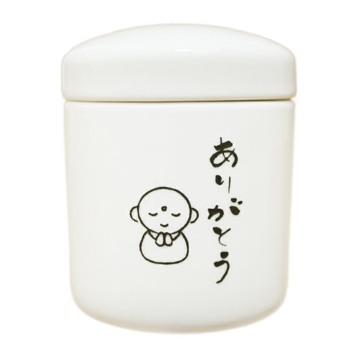 【 骨壷 】 ペット骨壷 ミニ骨壷 2.3寸 「 お地蔵さん ありがとう ( 縦文字 ) 」 切立 <br> 仏具 仏壇 遺骨入れ 分骨 手元供養 49日 後飾り お悔やみ 供養 犬 猫 ペット供養にも かわいい 分骨・小動物・小鳥向け <br>