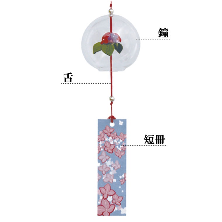 風鈴 ウィンドベル ガラス製 あじさい