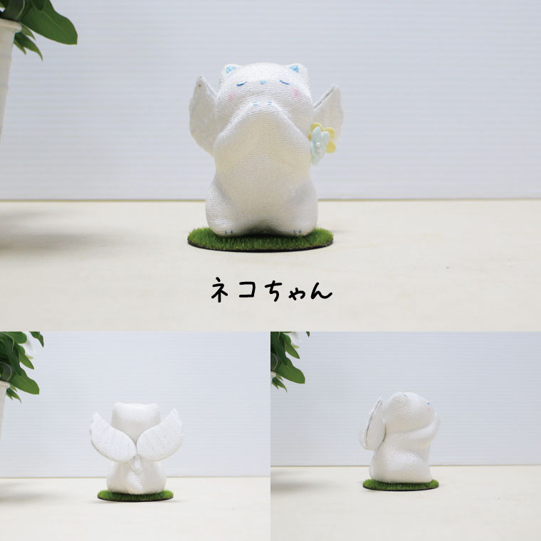 天使の祈り ちりめん製 メモリアル モニュメント 日本製 仏具や仏壇に 専用芝付き ペット仏具 ペットロス