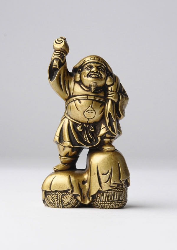 仏像　◆大黒天様◆　古美術品　骨董品　金属製 仏像】大黒天 合金製 古美色仕上げ 牧田秀雲原型 | 開運・縁起物