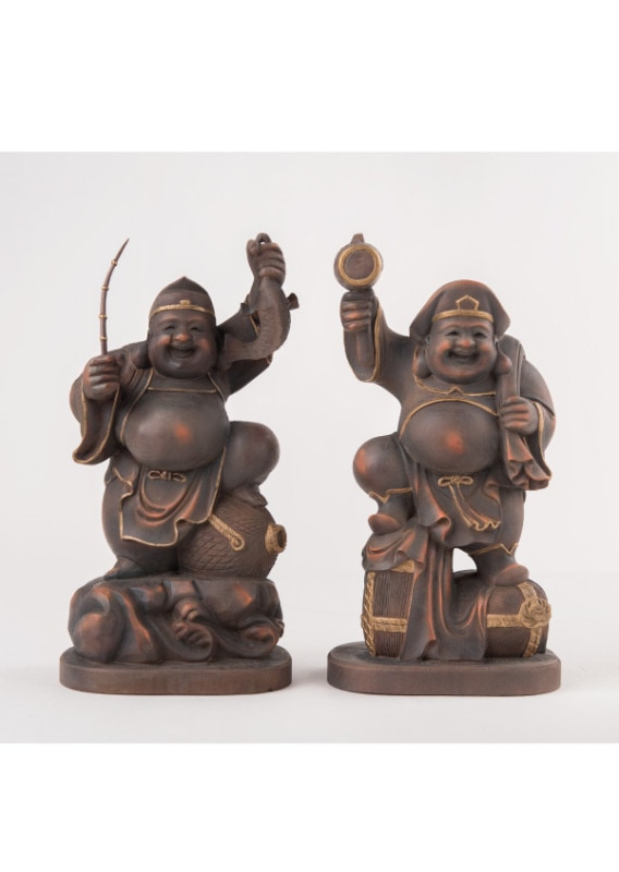 仏像】定額山壽量院 祈祷開眼『恵比寿大黒天』（古美彩色