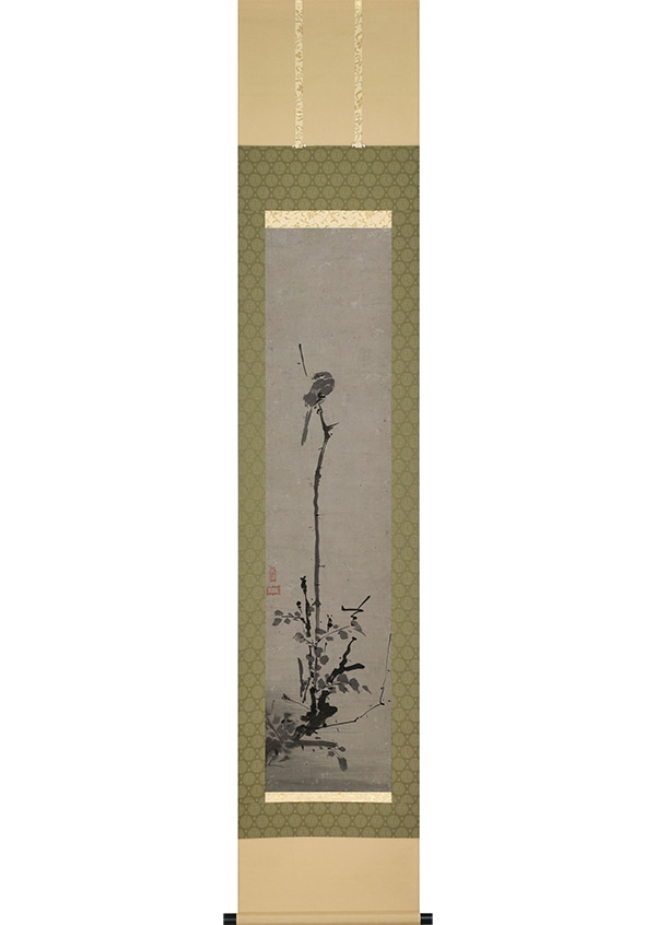 模写/中村竹渓/観瀑図/絹表装/軸先紫檀/布袋屋掛軸HD-732 仏像】宮本武蔵 枯木鳴鵙図 掛軸(原寸大複製) | 宮本武蔵名品