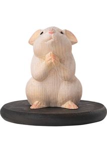 【12月末発送予定】幸せを授ける十二支木彫りコレクション 子（ねずみ）