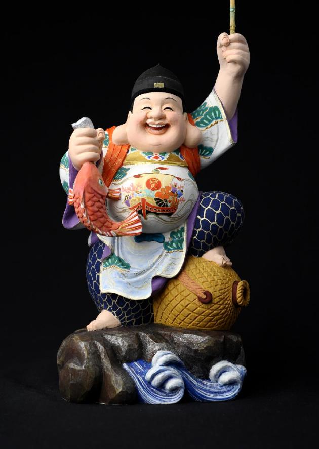 仏像】恵比寿 - 篁千礼彩色 | 日本の手技,本格彩色仏像（篁千礼