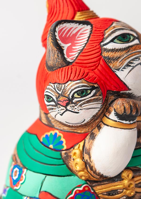 【希少品】エサシトモコ チビデカクン 猫阿修羅 陶土 仏ニャン 仏像】チビデカクン 猫阿修羅 エサシトモコ作 | 日本の作家