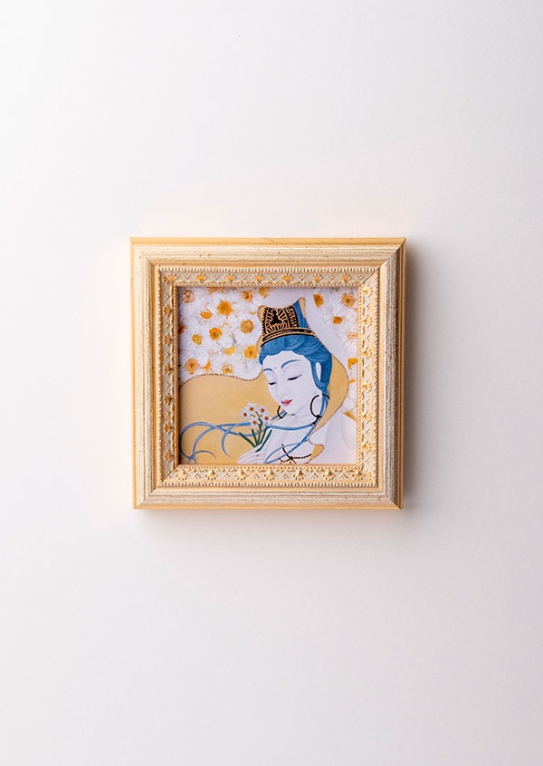 仏像】水仙結び（1月） ミニ箔アート版画 木綿花作 | ミニ箔アート版画