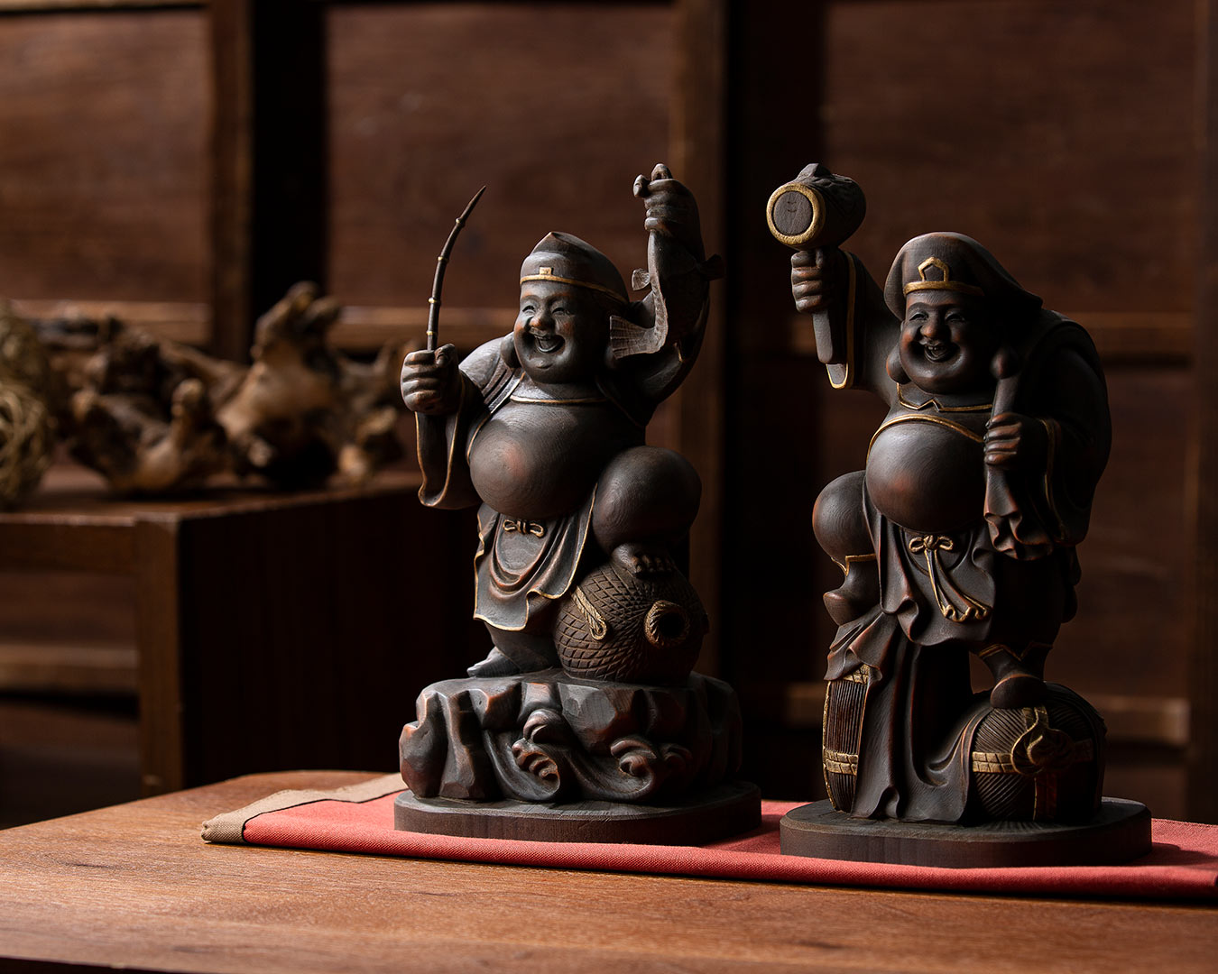 専用　極上　恵比寿　大黒　285g 東S8-0727① 仏像】定額山壽量院 祈祷開眼『恵比寿大黒天』（古美彩色） | 開運