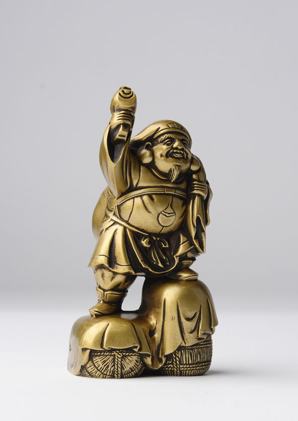 仏像　◆大黒天様◆　古美術品　骨董品　金属製 仏像】大黒天 合金製 古美色仕上げ 牧田秀雲原型 | 開運・縁起物