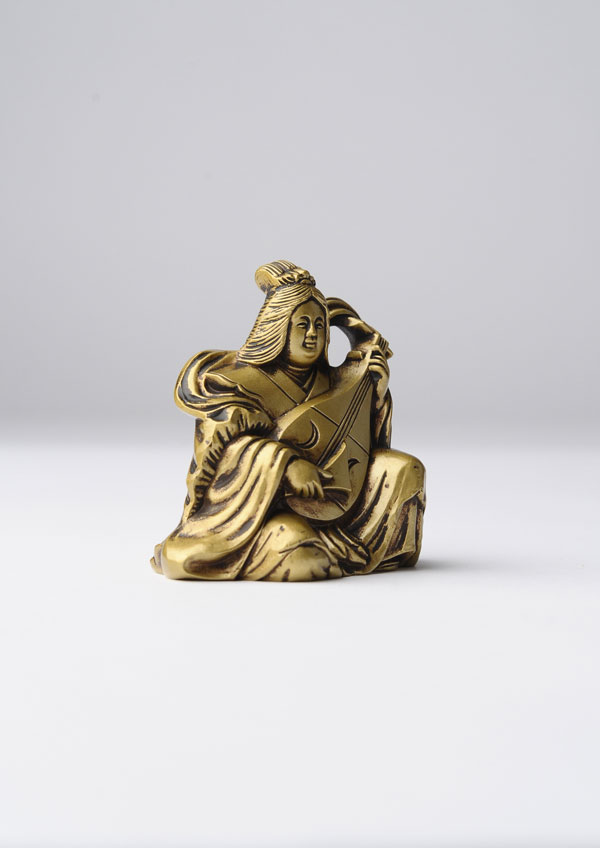 牧田秀雲作 七福神像 単品 純銀900 重量1.1kg 瑪瑙台座付き 仏像】弁財天 合金製 古美色仕上げ 牧田秀雲原型 | 開運・縁起物