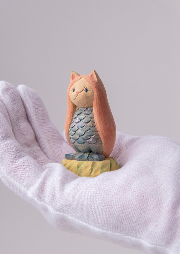 仏像】仏屋さかい特別制作 【木彫りのアマビエ猫】 | 猫仏 | | 仏像