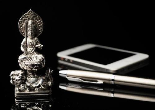 仏像】文殊菩薩 - 銀製 伝統工芸『高岡銅器』謹製 | 日本の手技,高岡
