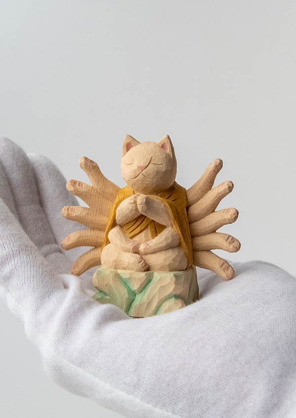 猫の置物　千手観音　仏像　陶器 Amazon.co.jp: 猫buddha 千手観音（子年の守護本尊） 仏屋さかい