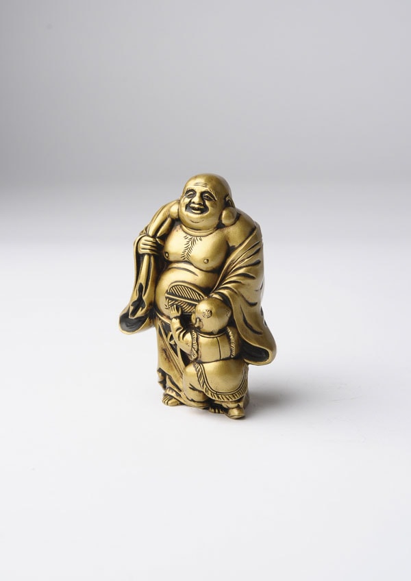 仏像】布袋 合金製 古美色仕上げ 牧田秀雲原型 | 開運・縁起物
