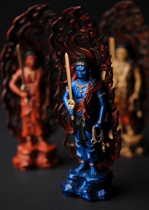 仏像】青不動明王 - 総高15.5cm 高岡銅器 | 日本の手技,高岡銅器の仏像