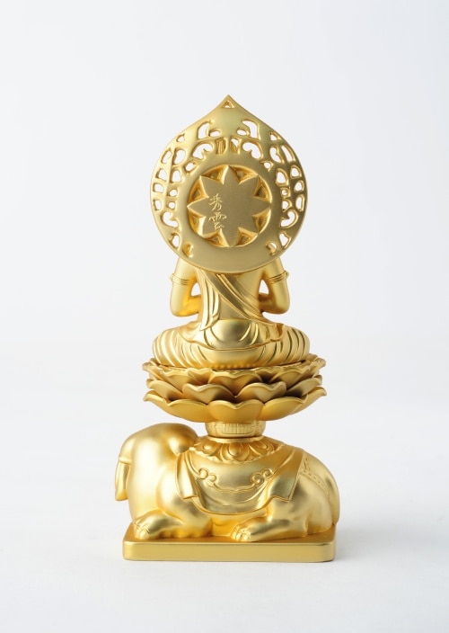 仏像】普賢菩薩 - 合金製 純金メッキ仕上げ 総高15cm 高岡銅器 | 日本