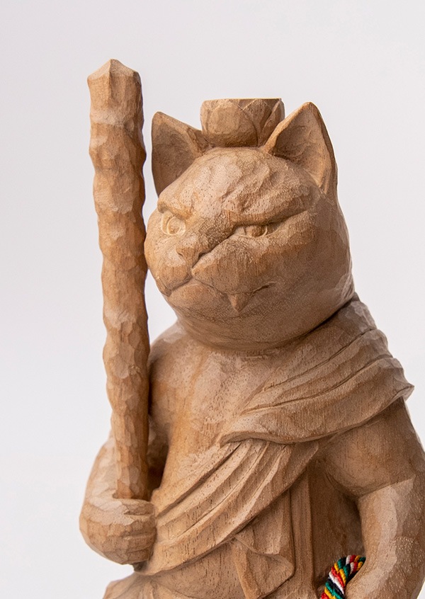 仏像】木彫りの立不動明王猫（大） | 猫仏 | | 仏像ワールド