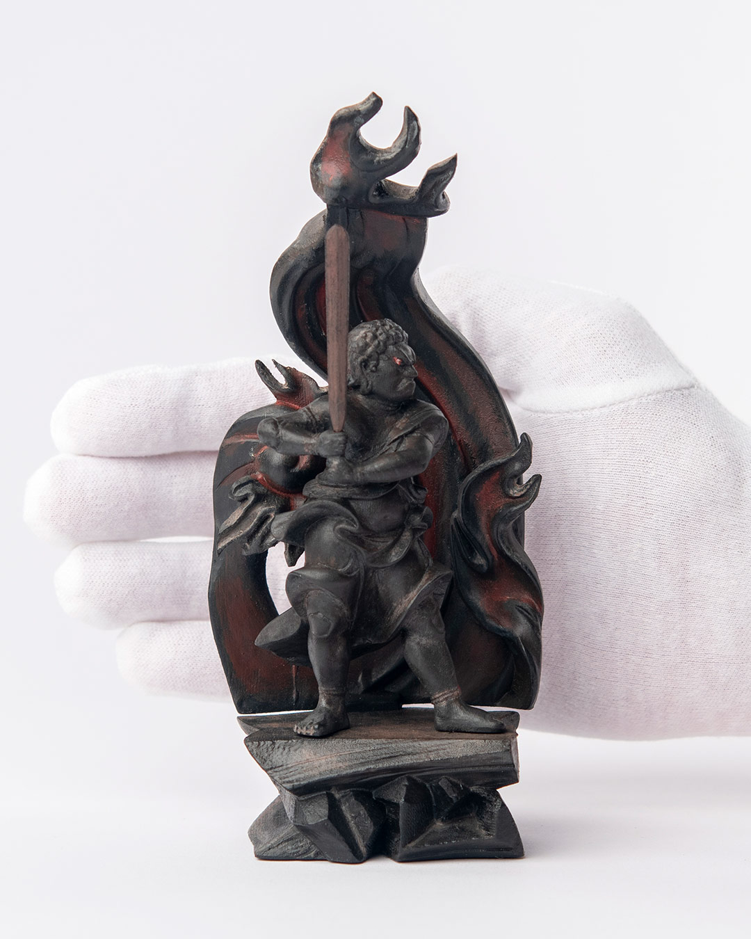 不動明王、炎、最高傑作品、木彫、前立のみ武具甲冑兜戦国時代侍サムライ 不動明王、炎、最高傑作品、木彫、前立のみ武具甲冑兜戦国時代侍