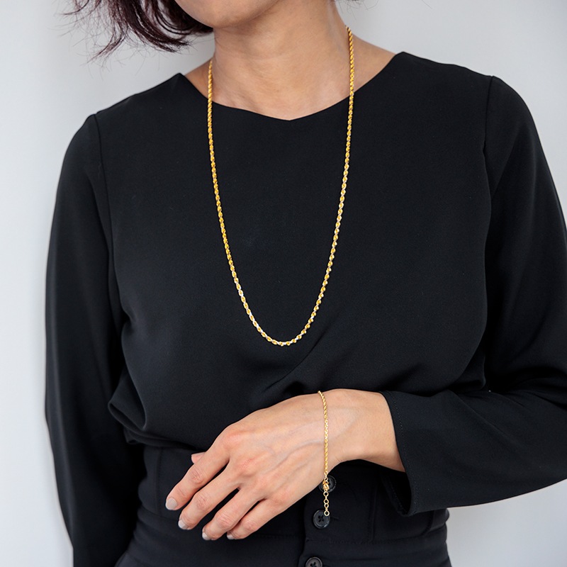 K18YG/YG(ロジウムメッキ) ゴールドネックレス LAC 