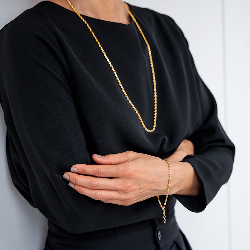 K18YG/YG(ロジウムメッキ) ゴールドネックレス LAC 