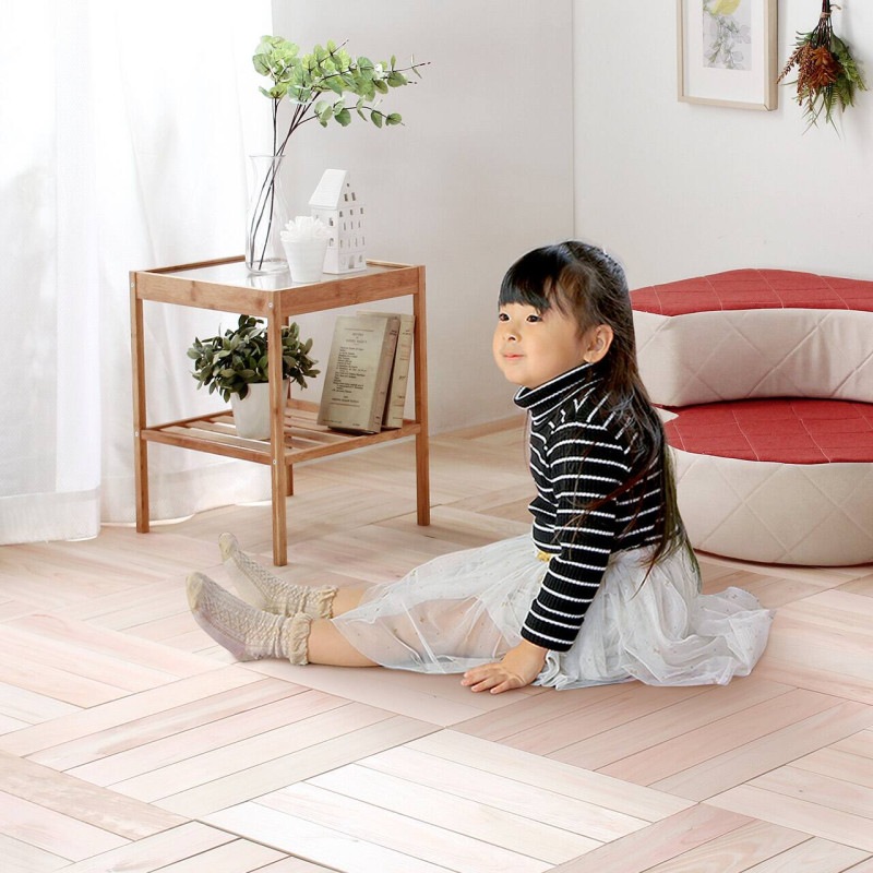 【節無し/6畳用（3ケース）】床DIYフローリング、敷くだけ簡単!ひのきタイル