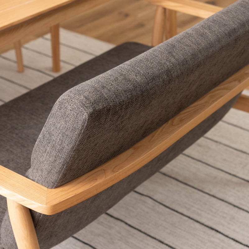 2人掛け】北欧風 天然木 ダイニングソファ / リズ｜ベッド・マットレス