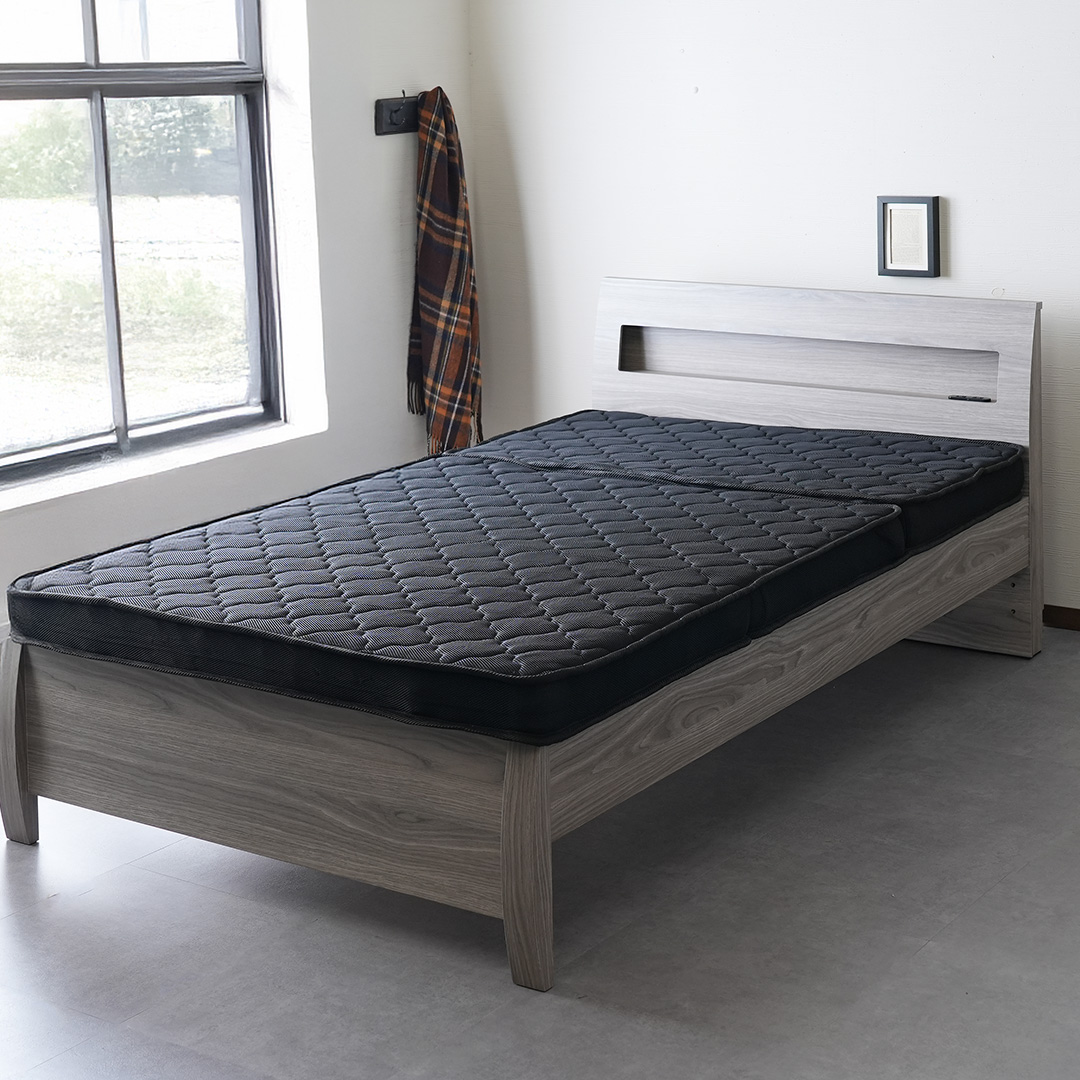 シングル】厚み10cm 三つ折りポケットコイルマットレス｜ベッド