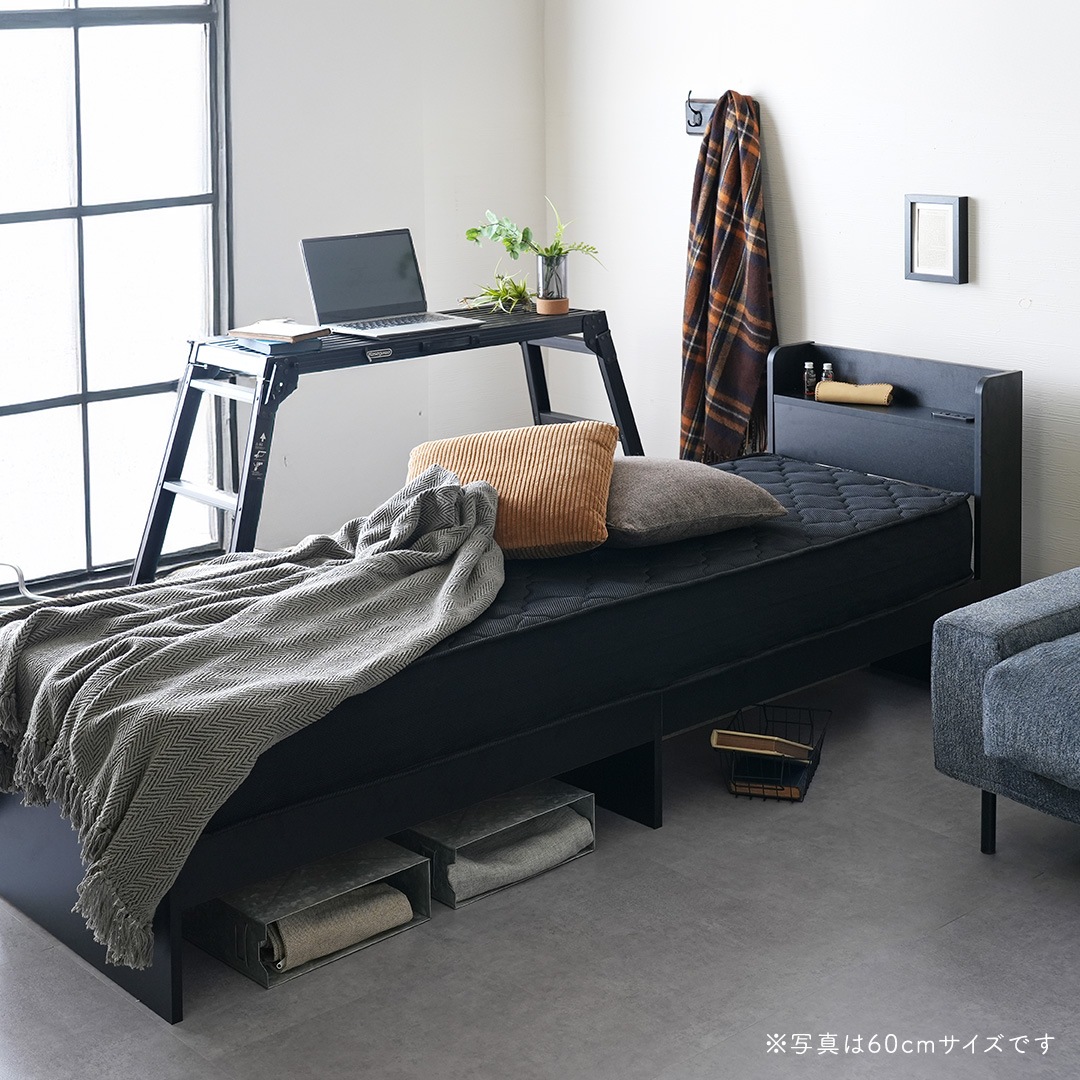 ナローシングル/60cm】ヘッドボード付き 引出し収納ベッド/Latte 特殊