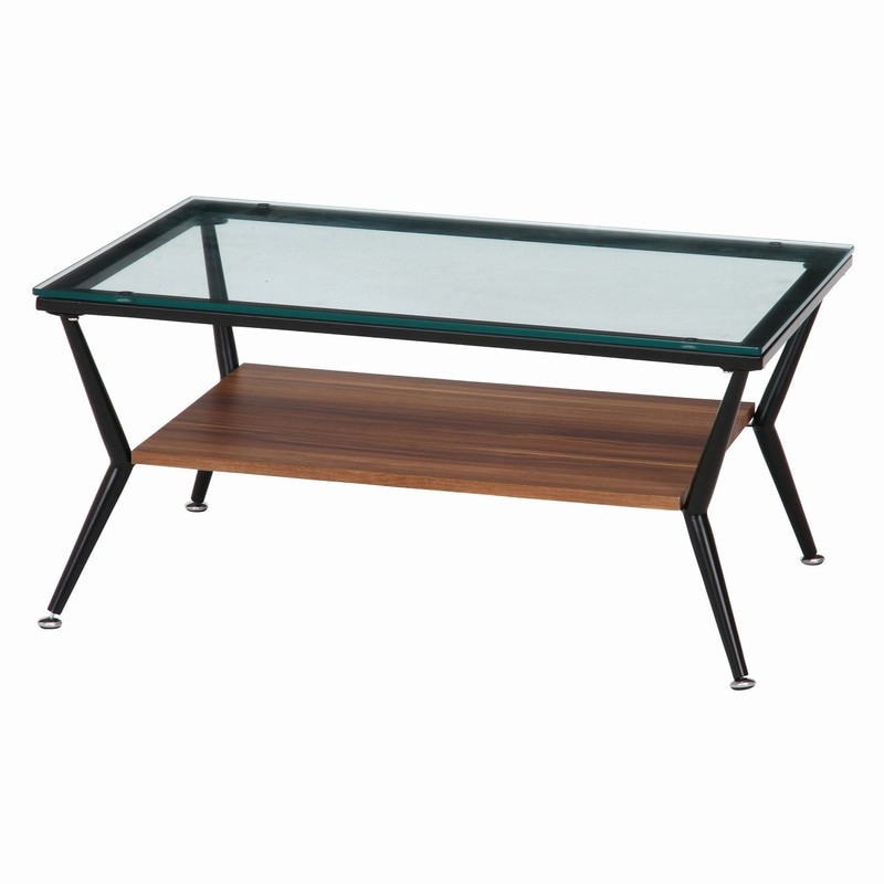 【新品・送料無料】ガラスリビングテーブル クレア 幅80cm ダークブラウン 横幅80cm】ガラスリビングテーブル クレア｜ベッド・マットレス