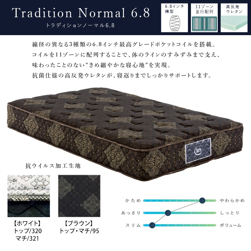 Q2サイズ】ポケットコイルマットレス SERTA/サータ【Serta Tradition