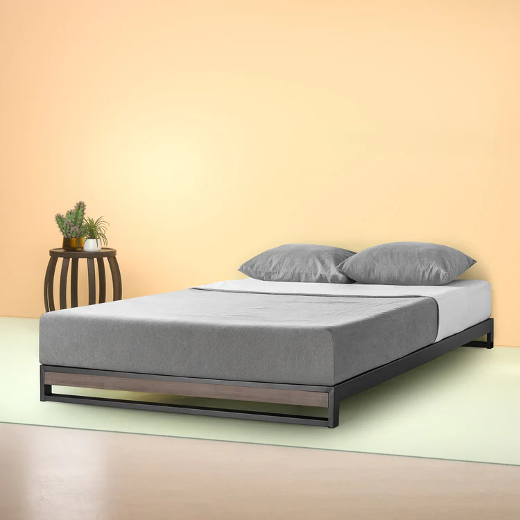 ZINUS JAPAN Suzanne すのこベッド 195x140cm フレームのみ】スチールベッド ジヌス Suzanne ウッドヘッドボード付