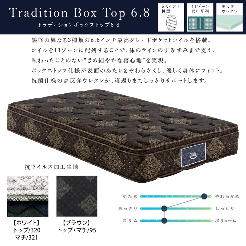 サータ ダブル 991 PS BT-MX マットレス serta PSサイズ】ポケットコイルマットレス SERTA/サータ【Serta Tradition