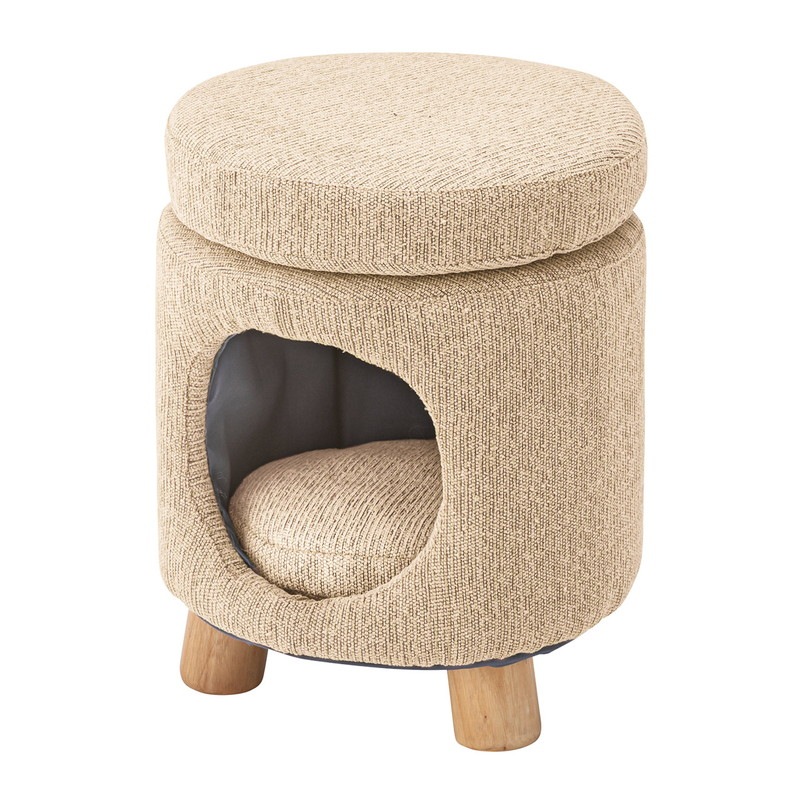 ペットハウススツール ファブリック素材×ラウンド型 ペットハウス スツール ファブリック素材 ラウンド型 2way仕様 ペット