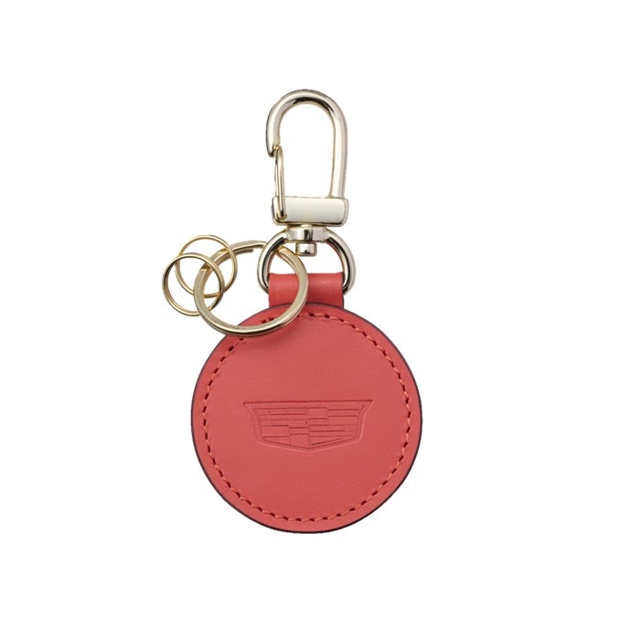 CADILLAC LOGO LEATHER KEY RING (RED)