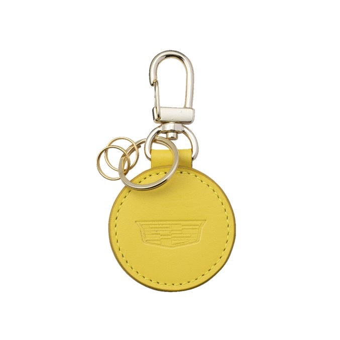 CADILLAC LOGO LEATHER KEY RING (YELLOW)